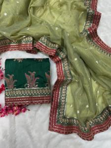 Sari de aspecto de diseñador exclusivo con blusa Sari elegante étnico última moda Indian Boutique Party Wear Royal Saree - Product Image 4