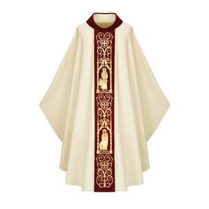 Bajo MOQ Clero Detalle elegante Adoración espiritual Poliéster Tela duradera Ligero Cómodo Casulla Batas - Product Image 2