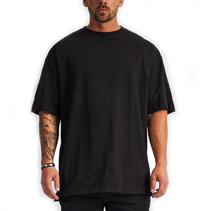 T-shirt 100% coton 300gsm Épaule tombante surdimensionnée Imprimé en 3D T-shirts imprimés lourds de qualité personnalisée T-shirt vierge - Product Image 5