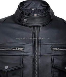 เสื้อแจ็คเก็ตหนังผู้ชาย แฟชั่นลำลองสไตล์คนเมือง หนังวัวแท้ รับผลิตตามแบบ OEM ขายส่ง - Product Image 6