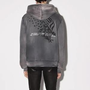 Sudadera con capucha recortada de rizo francés personalizada OEM para mujer, ropa de calle, cuello con capucha y serigrafía informal de punto sólido de algodón pesado - Product Image 5