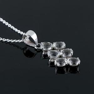 Topaze blanche forme ovale couleur blanche pierre précieuse pendentif en argent sterling 925 cadeau de mariage parfait pour l'amour avec des bijoux estampillés 925 - Product Image 3