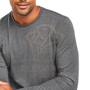 Buen proveedor Tarifa al por mayor Totalmente personalizado Diseño único Ropa de abrigo para adultos Camiseta de cuello redondo de manga larga de ajuste regular gris - Product Image 1