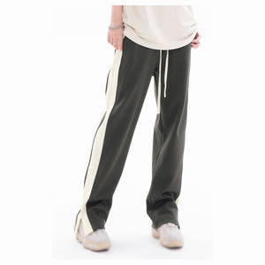 Tout nouveau automne hiver léger décontracté hommes jambe large pantalon de survêtement droit 100% coton - Product Image 4