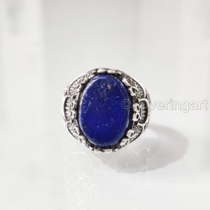 Anillo de Plata de Ley 925 con Piedra Preciosa de Lapislázuli Afgano Natural para Hombre, Venta al por Mayor, Todas las Tallas, Regalo de Navidad, Joyería Fina Árabe - Product Image 4