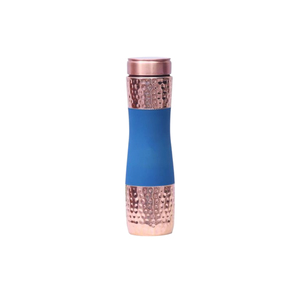 Pure Copper Water <b>Bottle</b> Handcrafted Half Hammered Design Eco-Friendly Gym <b>Travel</b> Yoga Fitness Flask High Quality Copper Vessel - Product Image 3