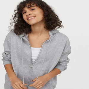 Sudadera con capucha y cremallera para mujer con logotipo frontal de poliéster/algodón para invierno - Product Image 1