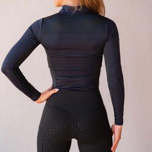 Camisa ecuestre elegante para mujer, manga larga, ajuste elástico, ropa personalizada a granel, venta al por mayor, camisetas para montar a caballo - Product Image 6