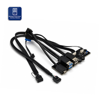 Panneau frontal de bureau USB 3.0x2 + USB 2.0x2 + Type-C/Type-A avec audio et LED