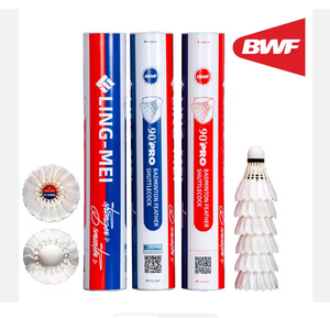 Nouveauté LING-MEI 90PRO BWF (12 pièces) Volants de badminton en plumes d'oie - Product Image 4