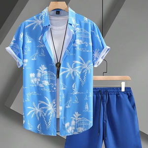 Personnalisé, ensemble élégant de chemises et shorts imprimés en 3D, ensemble de shorts respirants et décontractés de qualité supérieure pour hommes, nouveaux ensembles de t-shirts en coton - Product Image 1