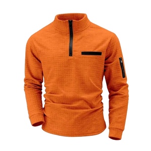 Polo de Golf a Cuadros con Cuello Alto para Hombre, con Mangas Transpirables, Bolsillo con Cremallera, Estilo Deportivo y Elegante, Manga Larga para Primavera y Otoño - Product Image 5