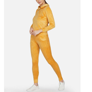 Good Quality Hot Sale Gymwear Oversized Blank Velour Hoodie Tracksuits <b>Sweatshirt</b> Winter Stylish Pink Tracksuit Jumpsuit Sweater - Product Image 6