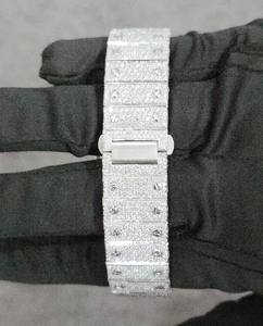 Reloj Analógico de 40 mm con Esfera de Cristal de Zafiro y Cuarzo, Logotipo Personalizado, Acero Inoxidable, Diamantes Moissanite VVS Estilo Hip Hop - Product Image 5