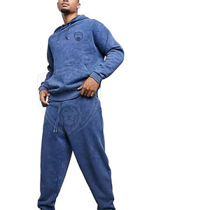 Survêtement de lavage à l'acide pour hommes de haute qualité respirant et confortable pour une utilisation décontractée motif solide pour la quantité en vrac d'hiver - Product Image 1