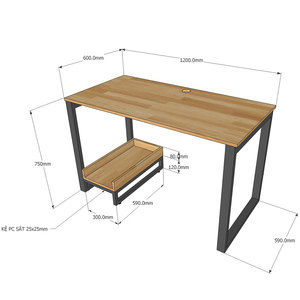 ComDesk Integrated CPU Wooden <b>Computer</b> <b>Desk</b> with Storage Office <b>Desk</b>-COD68032 - Product Image 6