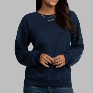 Sudadera con cuello redondo holgada y mezcla de algodón para hombre y mujer - Product Image 5