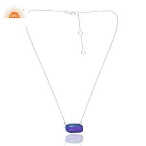 ที่ขายดีที่สุด 925 เงินสเตอร์ลิงออโรร่าโอปอลสีฟ้าอัญมณีสร้อยคอจี้ผู้ผลิตเครื่องประดับที่กําหนดเอง - Product Image 4