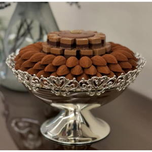 Recipiente de postre decorativo para el hogar de último diseño, cuenco de Chocolate de Metal blanco de gran calidad, acento de flores para ocasiones especiales - Product Image 3