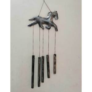 Recycled Iron Horse Wind <b>Chime</b> <b>Bells</b> Antique Bronze Indoor Patio Wall Hanging Decor Rustic Design Style - Product Image 4