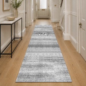 Tapis de salon en chenille gris argenté traditionnel anatolien imprimé numériquement, lavable en machine, antidérapant, vente en gros RUGS DEPOT LXDP-0011 - Product Image 5