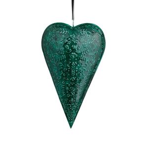 Coeur accrochant décoratif en aluminium enduit rouge pour la vente en gros faite main décorative de Noël de salon en vrac - Product Image 5