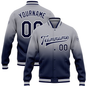 Veste bomber décontractée d'hiver sur mesure en gris, orange et noir, à boutons pression, style varsity, deux tons, vente en gros directe de l'industrie - Product Image 5