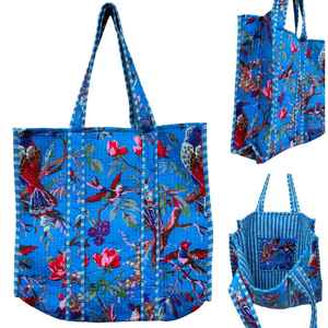 Prachtig Ontworpen Draagtas Met Etnische Print Handgemaakte Gewatteerde Katoenen Draagtas, Alles Voor Werkmarkt Strand-En Casual Uitjes - Product Image 3