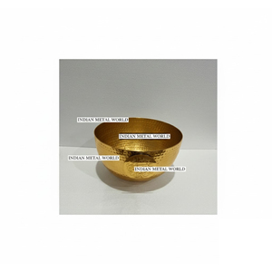 Bol de service moderne en acier inoxydable doré, design unique, bol à chocolat en métal poli, fournisseur de décoration intérieure en vente - Product Image 5