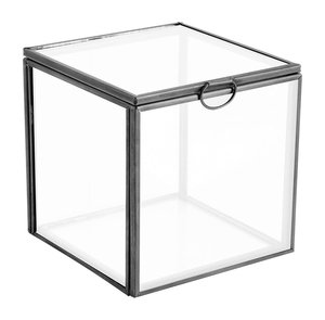 Boîte à bijoux rectangulaire en laiton et verre pour organisateur d'affichage de souvenirs de bijoux boîte rectangulaire en verre clair en laiton pour souvenir - Product Image 6