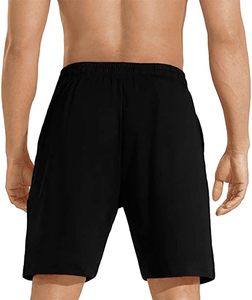 Casual Night Wear Pantalones cortos para hombre negro Tallas grandes Pantalones cortos hasta la rodilla de algodón para hombre - Product Image 3