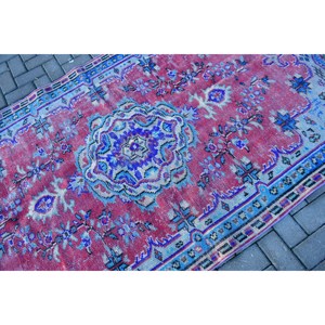 พรมวินเทจสไตล์ตุรกี ขนาด 4.5x7.8 ฟุต พรมขนสัตว์สีแดง - Product Image 5