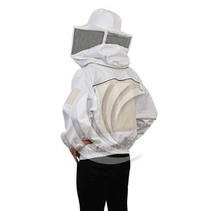 Chaquetas de apicultura de cobertura completa con capucha ventilada y protección para los brazos, chaquetas de apicultura de algodón con cremallera, velo y diseño con bolsillos - Product Image 4
