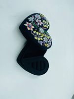 Sacs isothermes en velours de coton à motif floral en forme de cœur, brodés à la main, personnalisables, pour cadeaux promotionnels de mariage, avec logo sur mesure