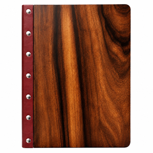 Cubierta de Menú de Madera Marrón DIVRIS con Remaches Metálicos, Capacidad para Múltiples Páginas, para Restaurantes y Hoteles - Product Image 1