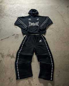 Customized High Quality Winter Screen Print Black Color Side Printed Jogger Suit <b>Zip</b> Jacket <b>Shorts</b> 100% Cotton Tracksuit For Men - Product Image 2