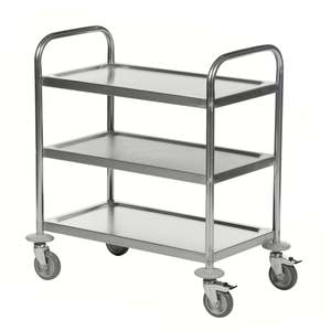 Chariots industriels Kongamek Km60351 en acier inoxydable argenté à quatre roues avec garantie platine de 5 ans - Product Image 1