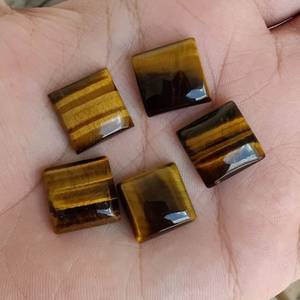 Premium Export Quality 100% Natural <b>Tiger</b> <b>Eye</b> Square Shape Calibrated Cabochons Flat Back Gemstone By Indian Wholesaler Bulk OEM - Product Image 4