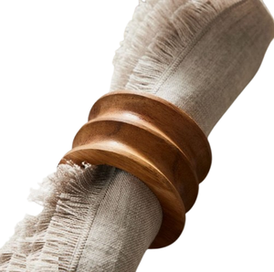 Anneaux de serviette en bois personnalisés vintage Anneau porte-serviettes personnalisable pour table de cuisine pour mariages et fêtes d'Inde - Product Image 5