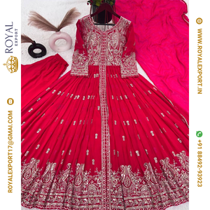 Lanzamiento del nuevo diseñador Party Wear Look Vestido de trabajo de bordado pesado completo y colección Dupatta - Product Image 5