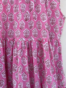 ชุดเดรสผ้าฝ้ายสำหรับผู้หญิง ลายพิมพ์บล็อกด้วยมือ คอวี แขนกุด ยาวแบบแม็กซี่ ผ้าถัก สำหรับฤดูร้อน/ฤดูใบไม้ผลิ - Product Image 2