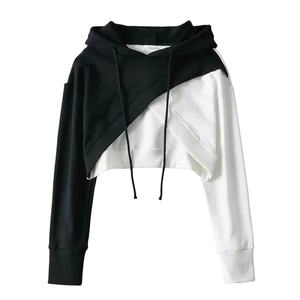 Custom Women <b>Crop</b> <b>Top</b> Hoodie Casual Women's Hoodies & Sweatshirts Pullover Cropped Oversize Hoodie for Woman - Product Image 1