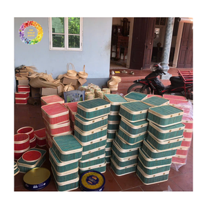 Caja enrollable decorativa de bambú hecha a mano, almacenamiento rústico para regalo o exhibición, caja de bambú pequeña de alta calidad con tapa - Product Image 1