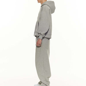 Ensemble survêtement surdimensionné personnalisé Ville Sports, sweat-shirts à double fermeture éclair et pantalon de survêtement, survêtement streetwear pour hommes - Product Image 4