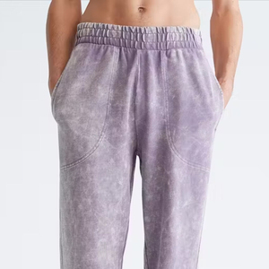 Qualité personnalisé hommes jambe large lavé à l'acide Baggy Flare pantalons de survêtement coton polaire survêtement avec strass soleil délavé pantalon pour hommes - Product Image 5