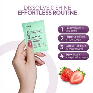 OEM/ODM Bandes orales à action rapide au goût de fraise douce, favorisant la santé des cheveux, de la peau et des ongles, avec collagène et biotine. - Product Image 2
