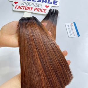 Ready to Ship Type Vietnamese Virgin Cuticle Aligned Hair Cheap Price Bone Straight Weft Ombre <b>Brown</b> Color - Product Image 3