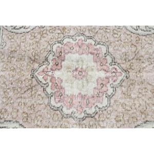 Tapis vintage 7x9,9 pieds, grand tapis turc, tapis persan blanc - Product Image 5