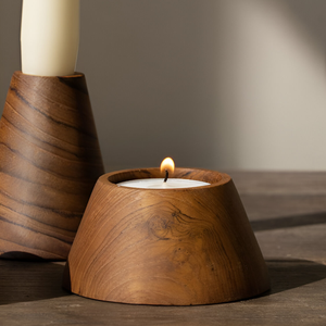 Portavelas de té hecho a mano, portavelas de madera de granja, cuenco de masa rústico personalizado para centro de mesa, decoración del hogar - Product Image 6