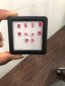 Lote de Diamantes Sintéticos Rosados de Laboratorio, Corte Mixto, Forma de Media Luna, Trapecio y Cometa, Diamantes Rosados Sintéticos Sueltos para Joyería - Product Image 2